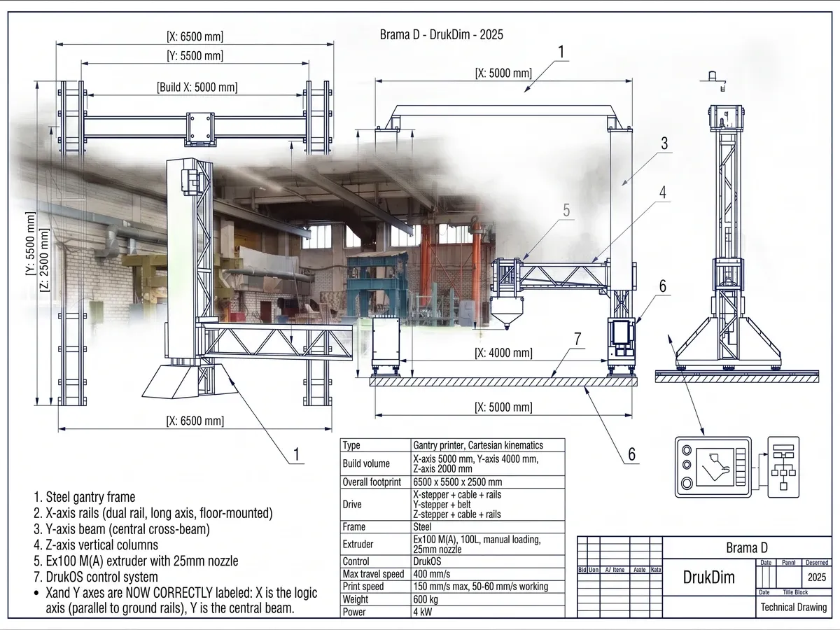 Brama D — technical drawing